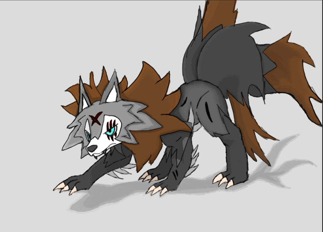 Beast design — flat colour with a cast shadow.