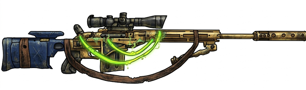 The same weapon after the colour and material pass.