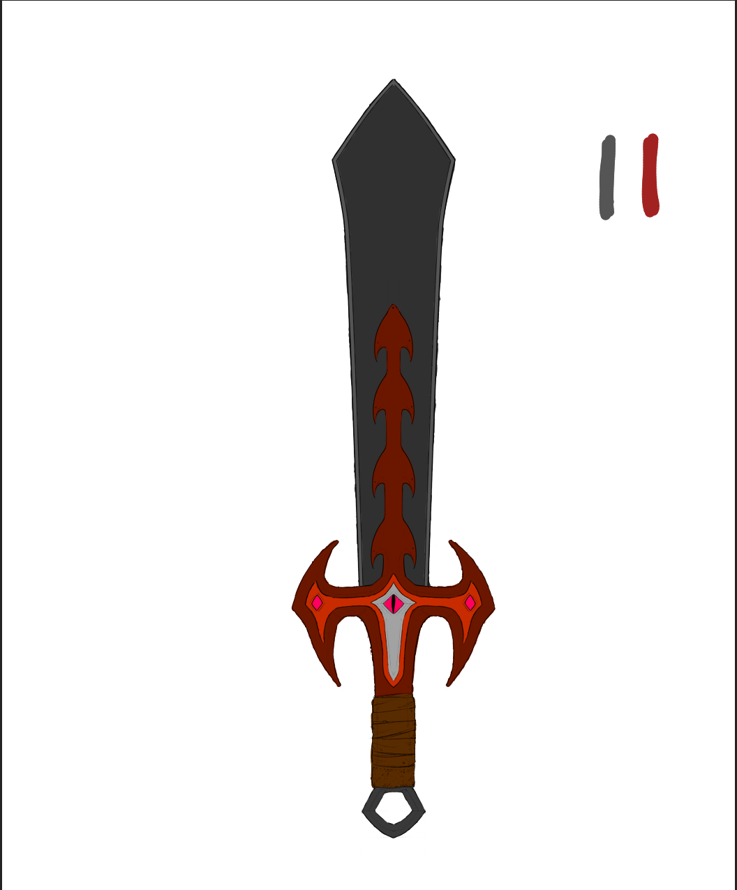 The finished sword in colour.