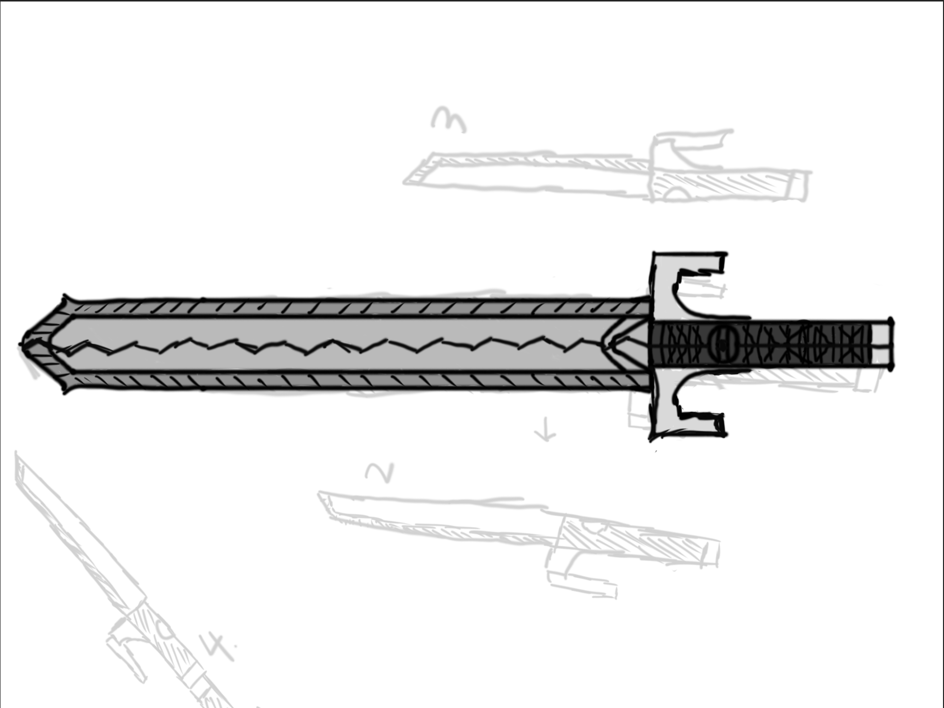 Greyscale value pass over the underdrawing.