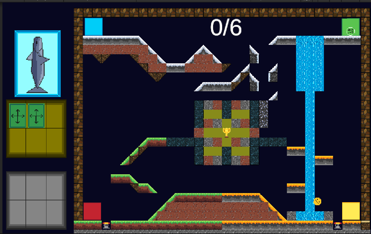 Early in a match — the arena before anyone has taken the centre.